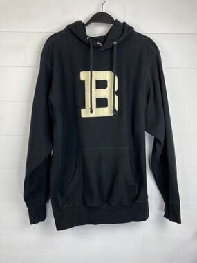 MV Sport Pro-Weave Heavyweight Black Hoodie Size S Block B Patch